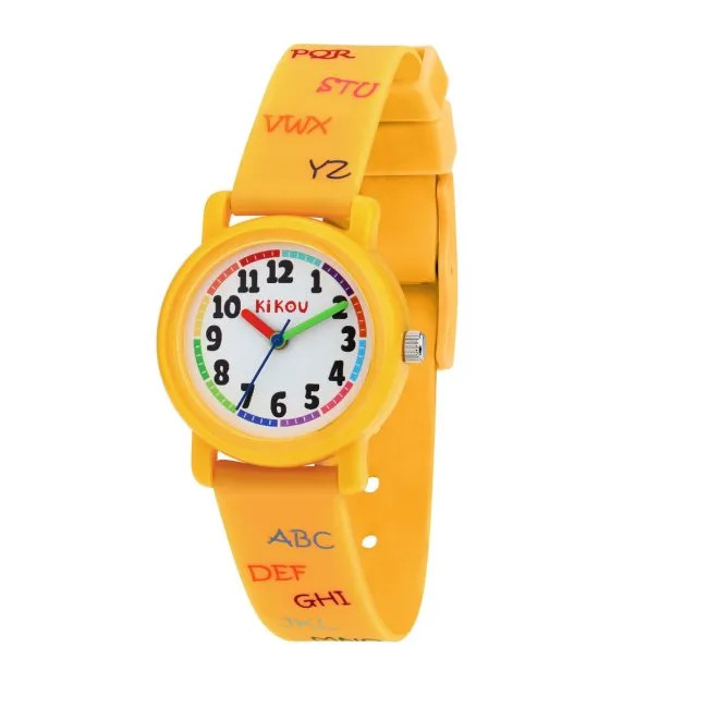 Kikou Cartoon 28mm White Dial Orange Strap Watch 