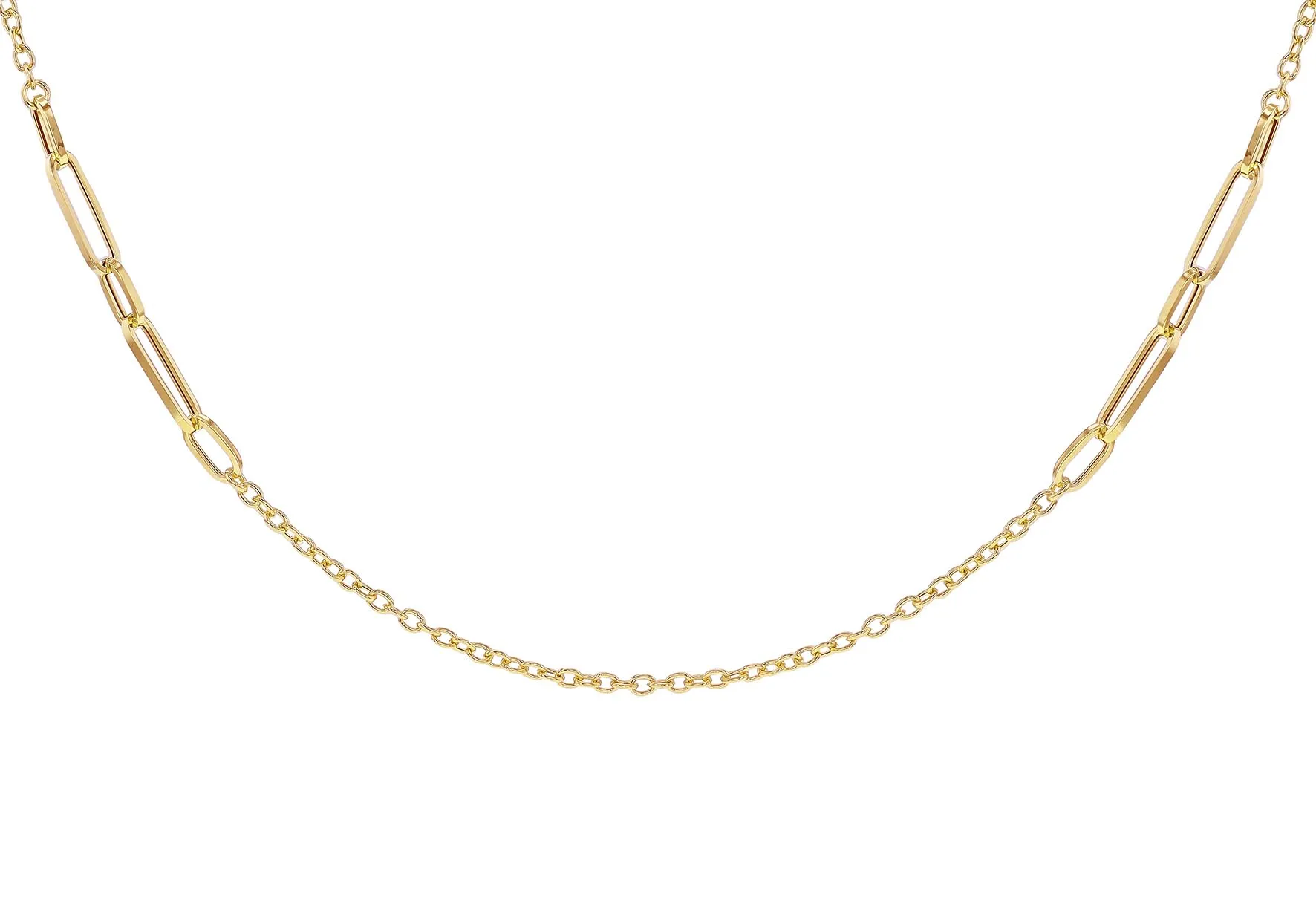 9ct Yellow Gold Handmade Long Open Link Necklace 28