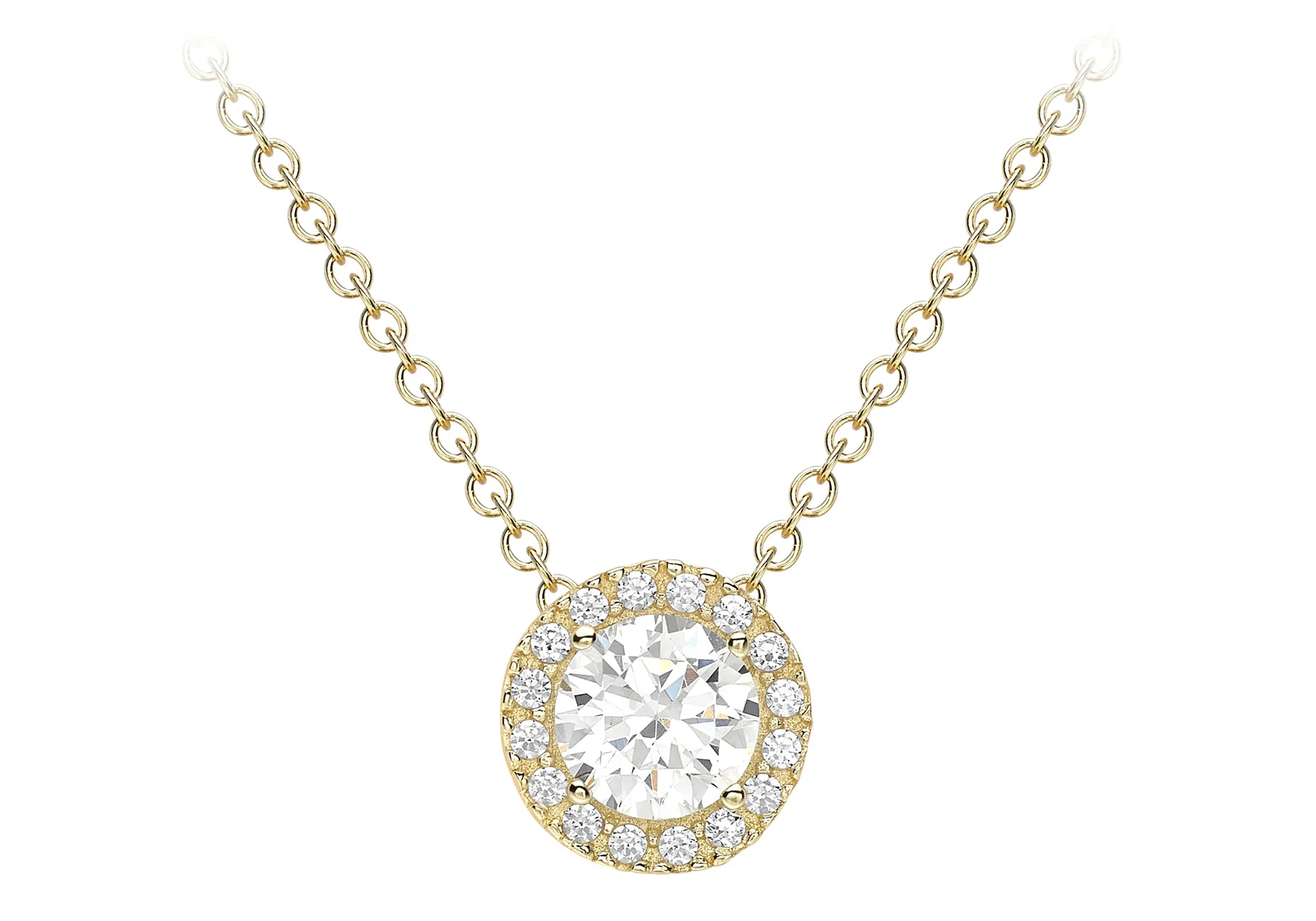 9ct Yellow Gold Cz 7.5mm Slider Pendant Adjustable Necklace 16-18 Inch