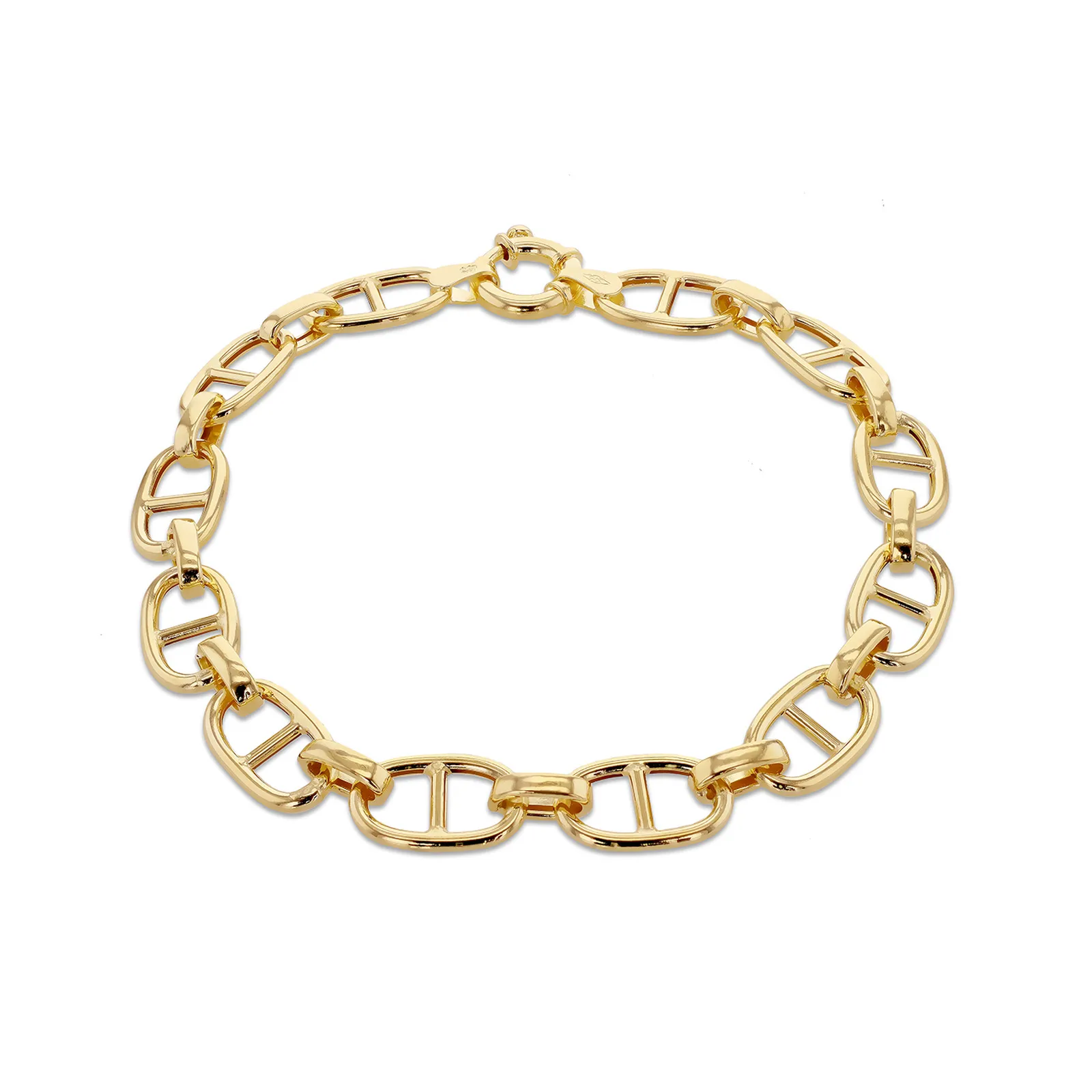 9ct Yellow Gold Hollow Rambo Bracelet 7.5'