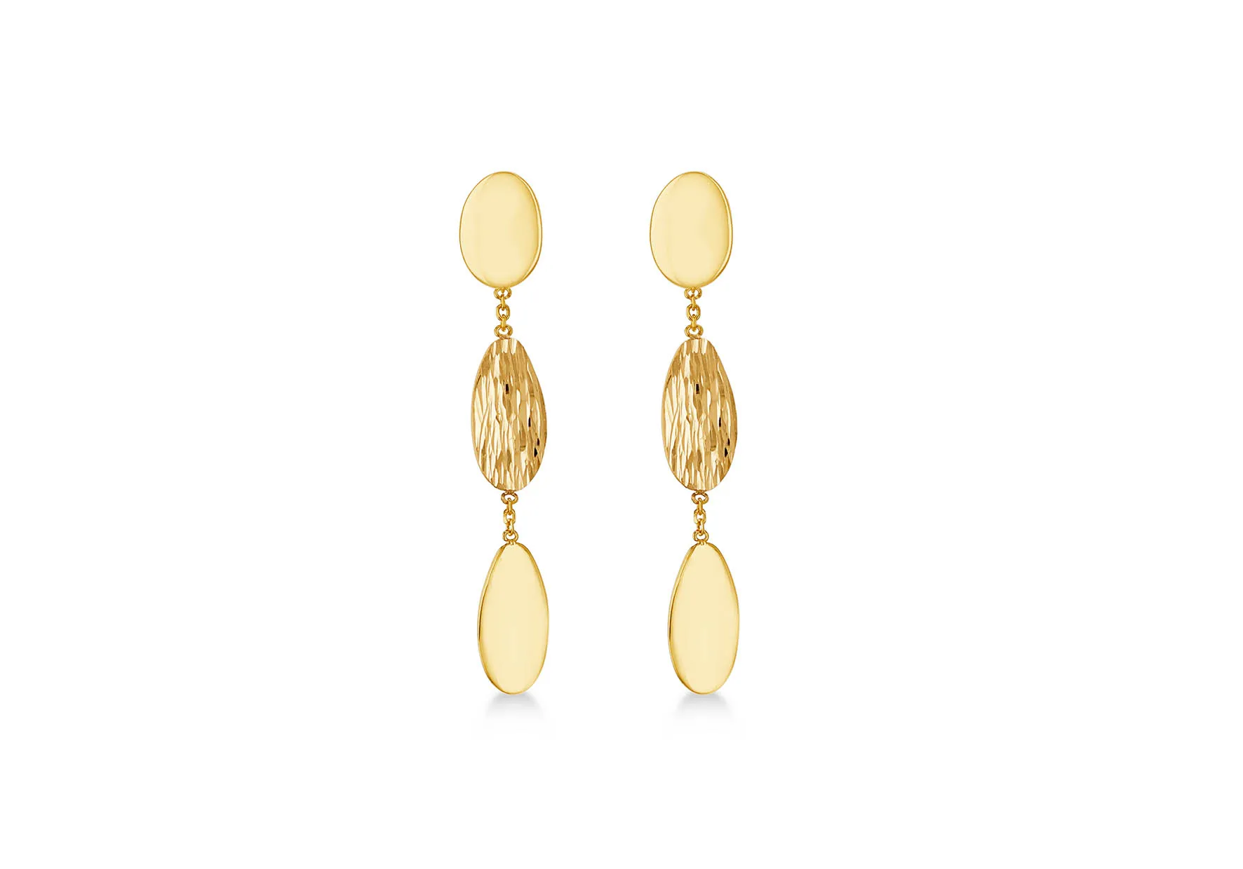 9ct Polish And Satin Drop Earrings 18524
