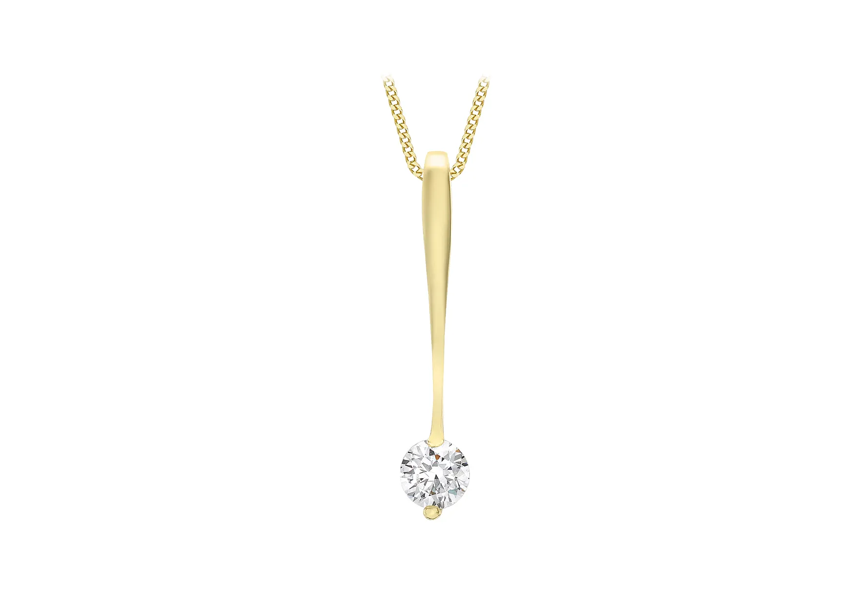 9ct Yellow Gold Cz Pendant 16653