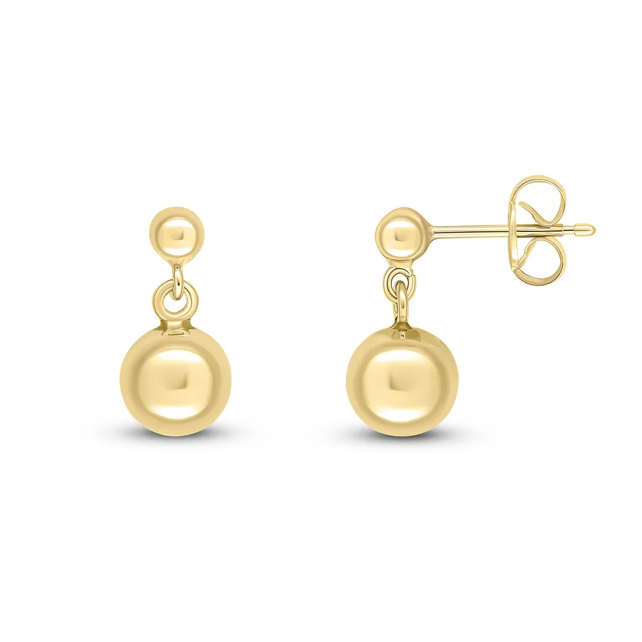9ct 3mm & 6mm Polished Ball Drop Earrings