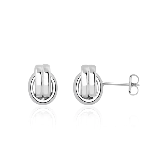 9ct white gold knot earrings 16333