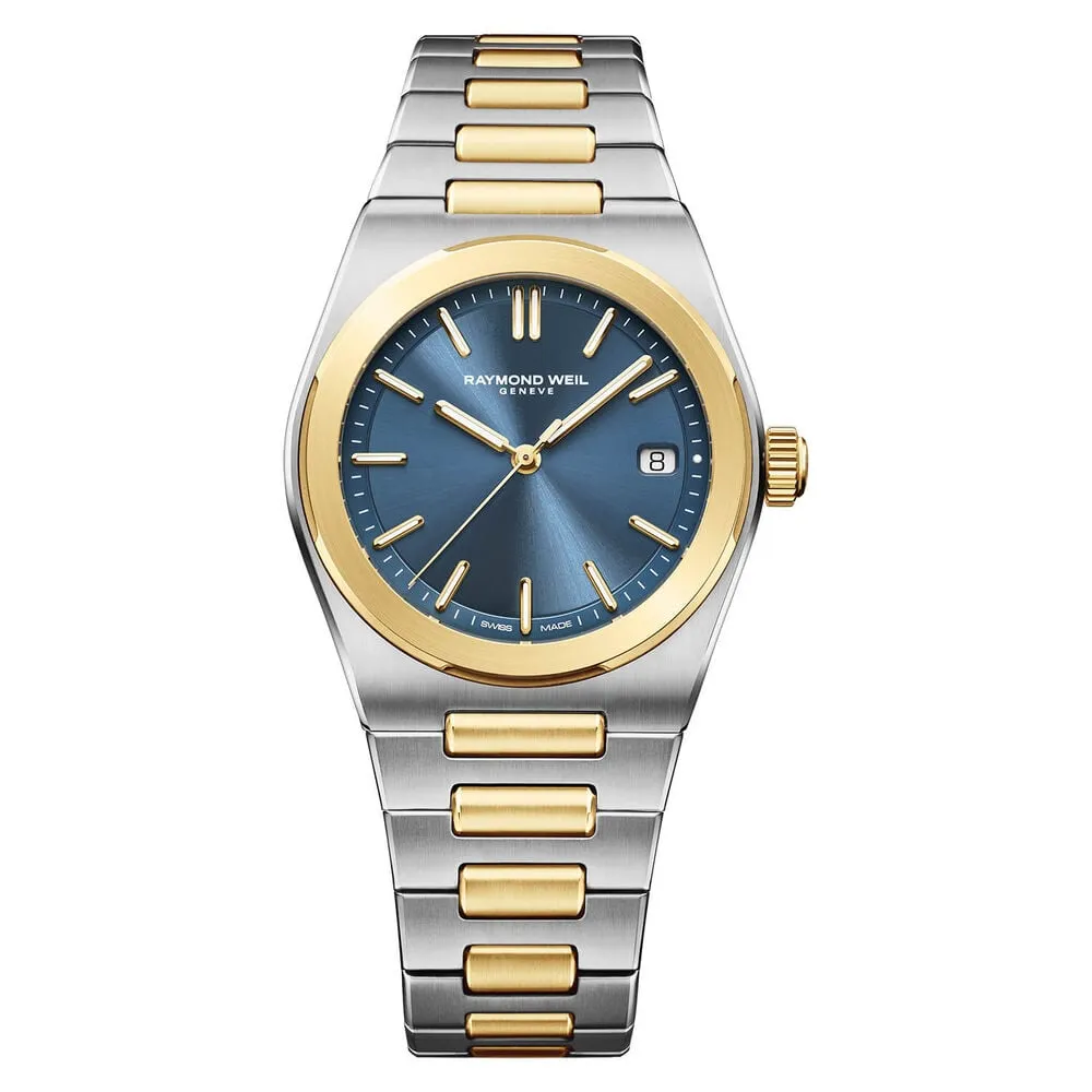 Raymond Weil 38mm Two Tone|blue Dial A.r.t. Watch 1000-stp-50001