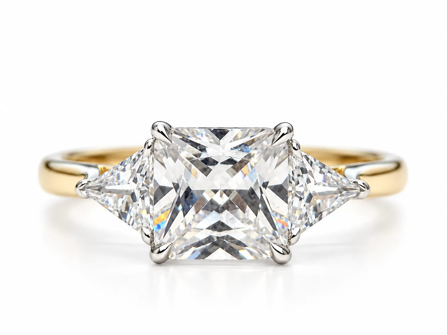 9ct Yellow Gold Three Stone Cubic Zirconia Ring