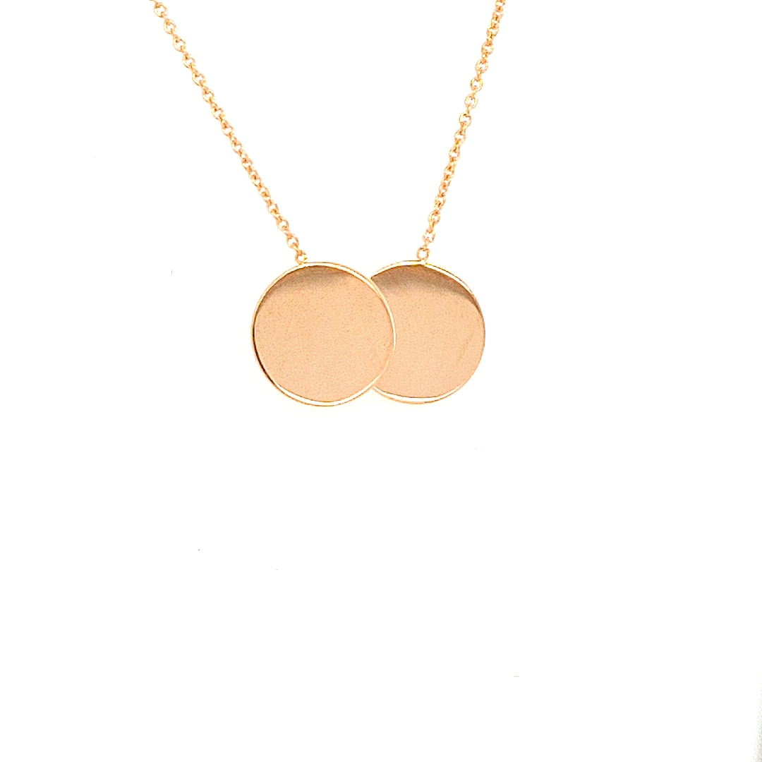 9CT ROSE GOLD ENGRAVEABLE DOUBLE DISC 11972