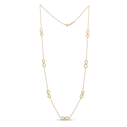 9ct 24' Yellow Gold Infinity & Chain Necklet 15557