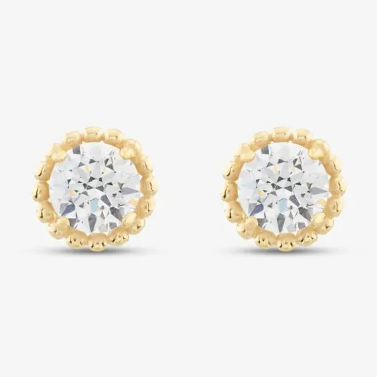 9ct Cz Mini Halo Stud Earrings