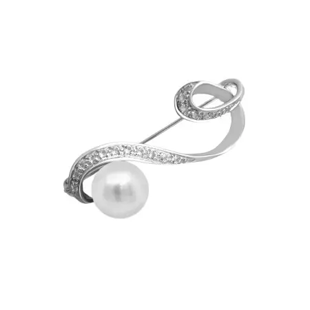 Sterling Silver Cultured Pearl Brooch