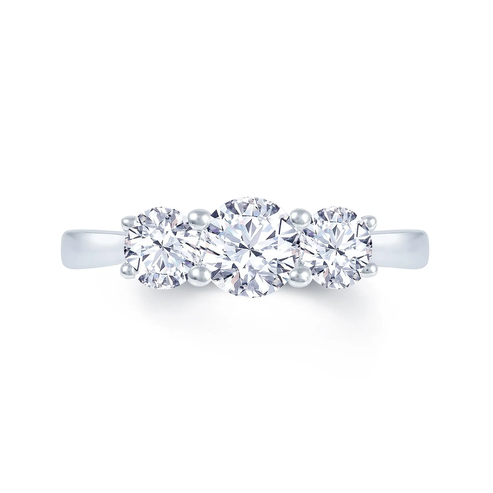 Platinum Three Stone Diamond Engagement Ring 1ct 17984