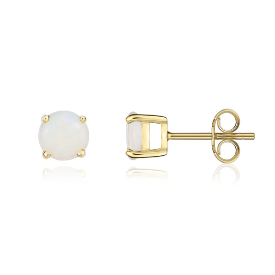 9ct 5mm Round Opal Stud Earrings 20049
