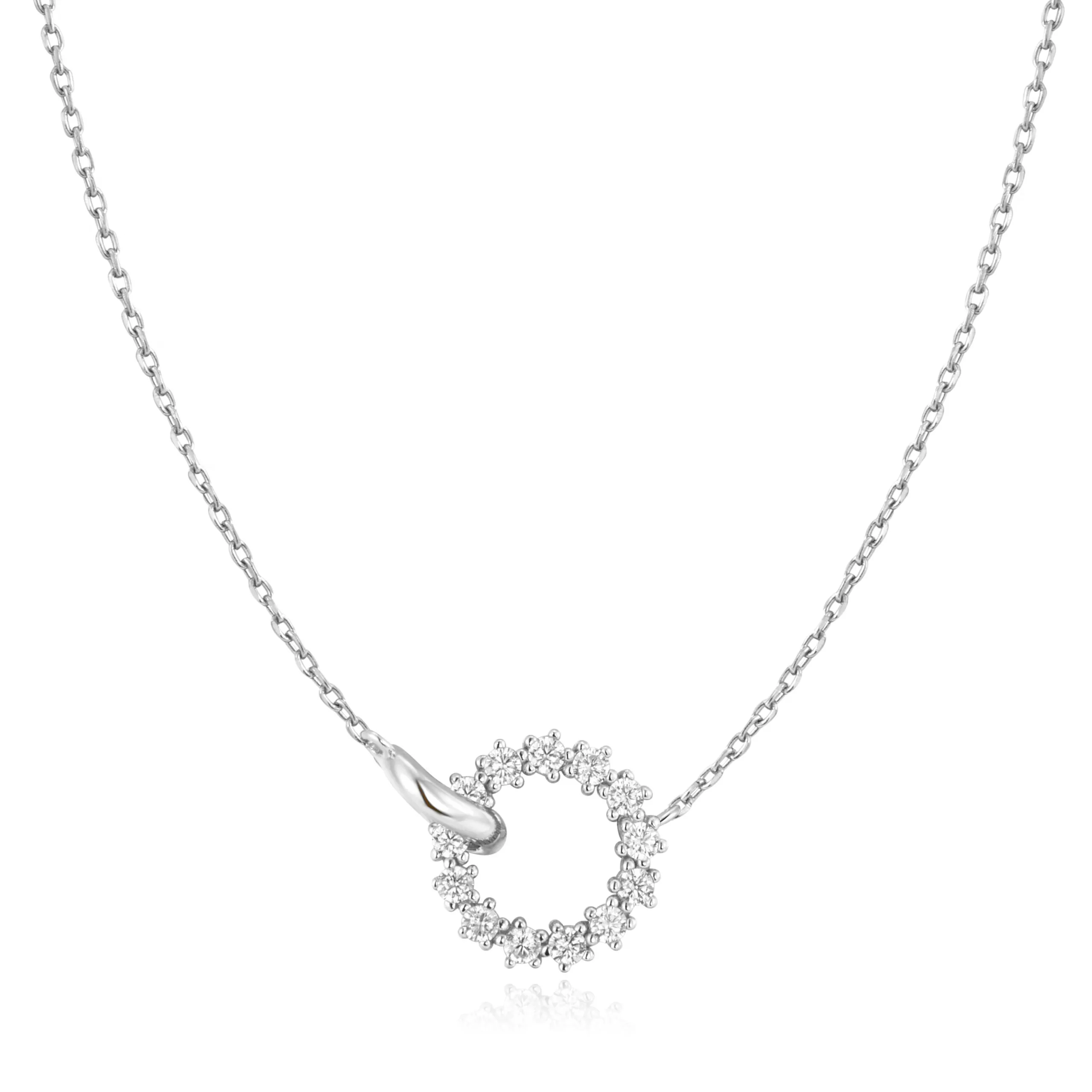 Ania Haie Silver Interlinked Circles Pave Necklace 