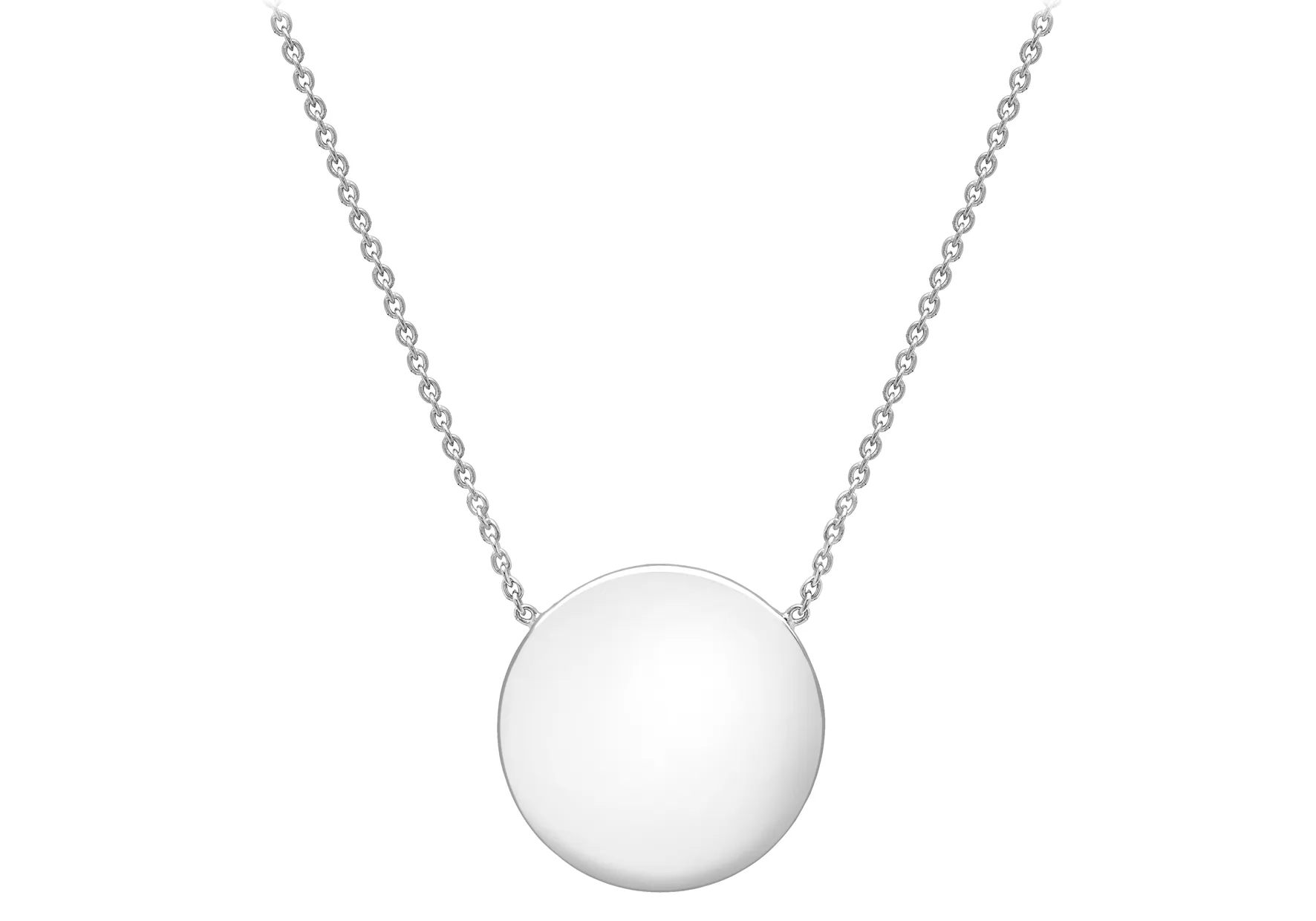 9ct White Gold Polished Disc