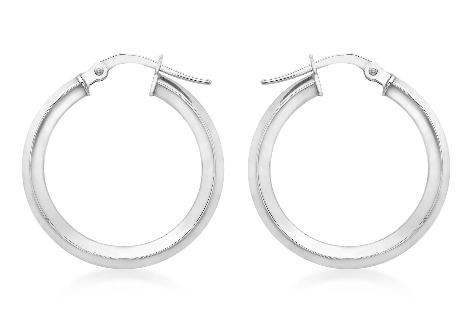 9ct White Gold Creole Hoop Earrings 18999