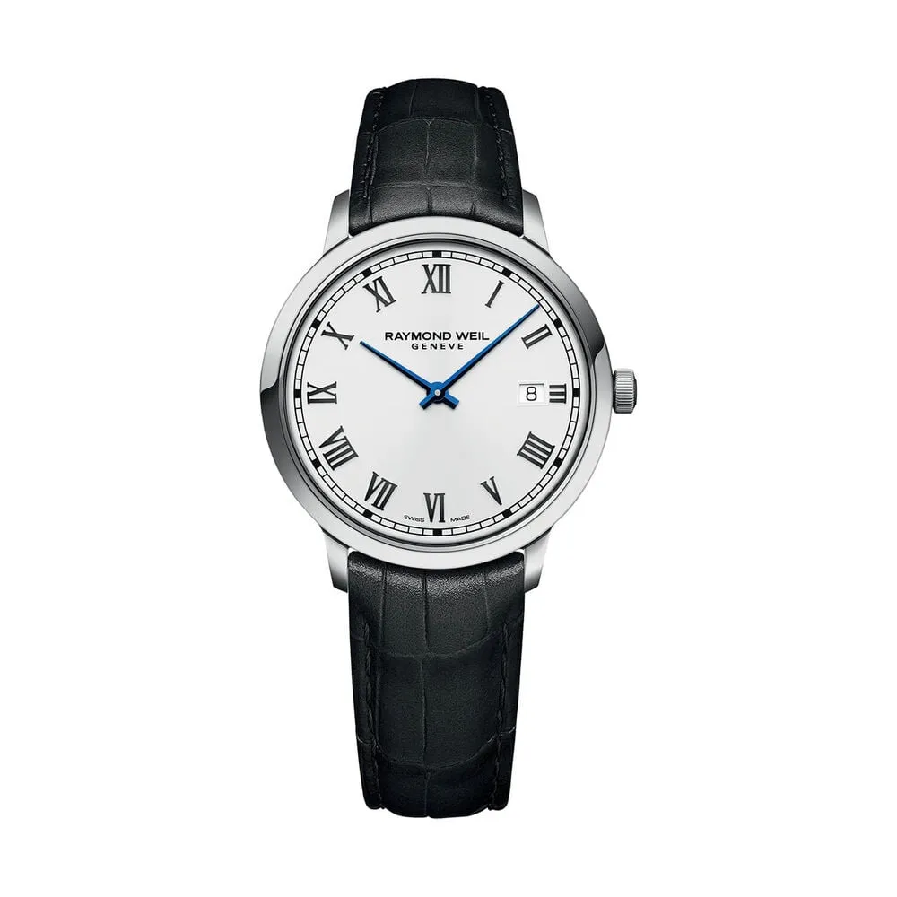 Raymond Weil White Dial 39mm Strap Watch 5485-stc-00359