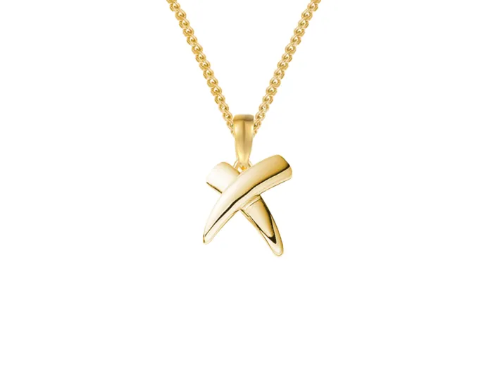 9ct Yellow Gold Small Kiss Necklace 20495