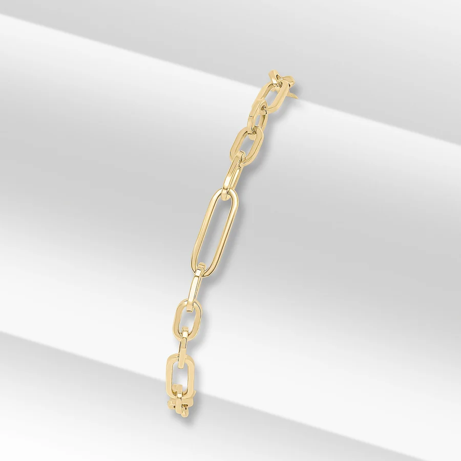9ct Yellow Gold Handmade 4mm Paperchain Bracelet