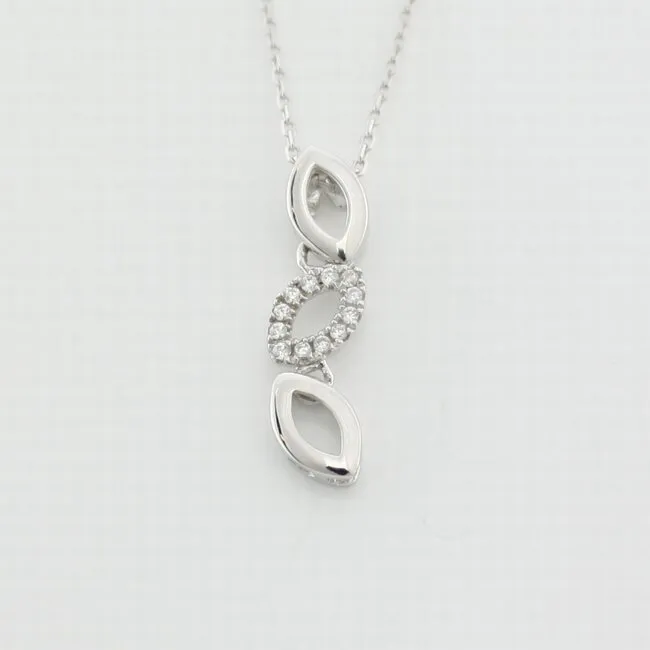 9CT WHITE GOLD PENDANT WITH CZ 16414