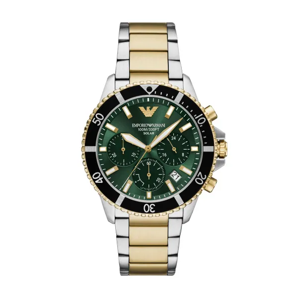 Emporio Armani Two Tone Gents Solar Watch Ar11695