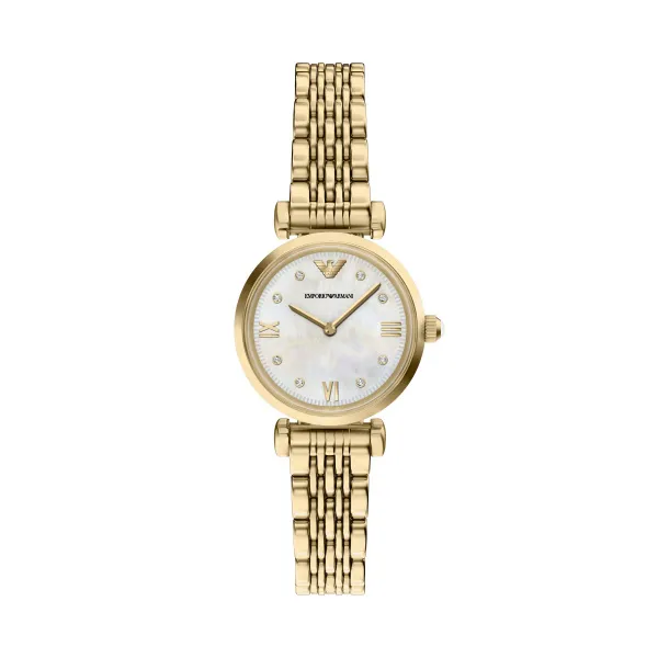 Emporio Armani Ladies Gold Gianni T Bar Watch Ar11806