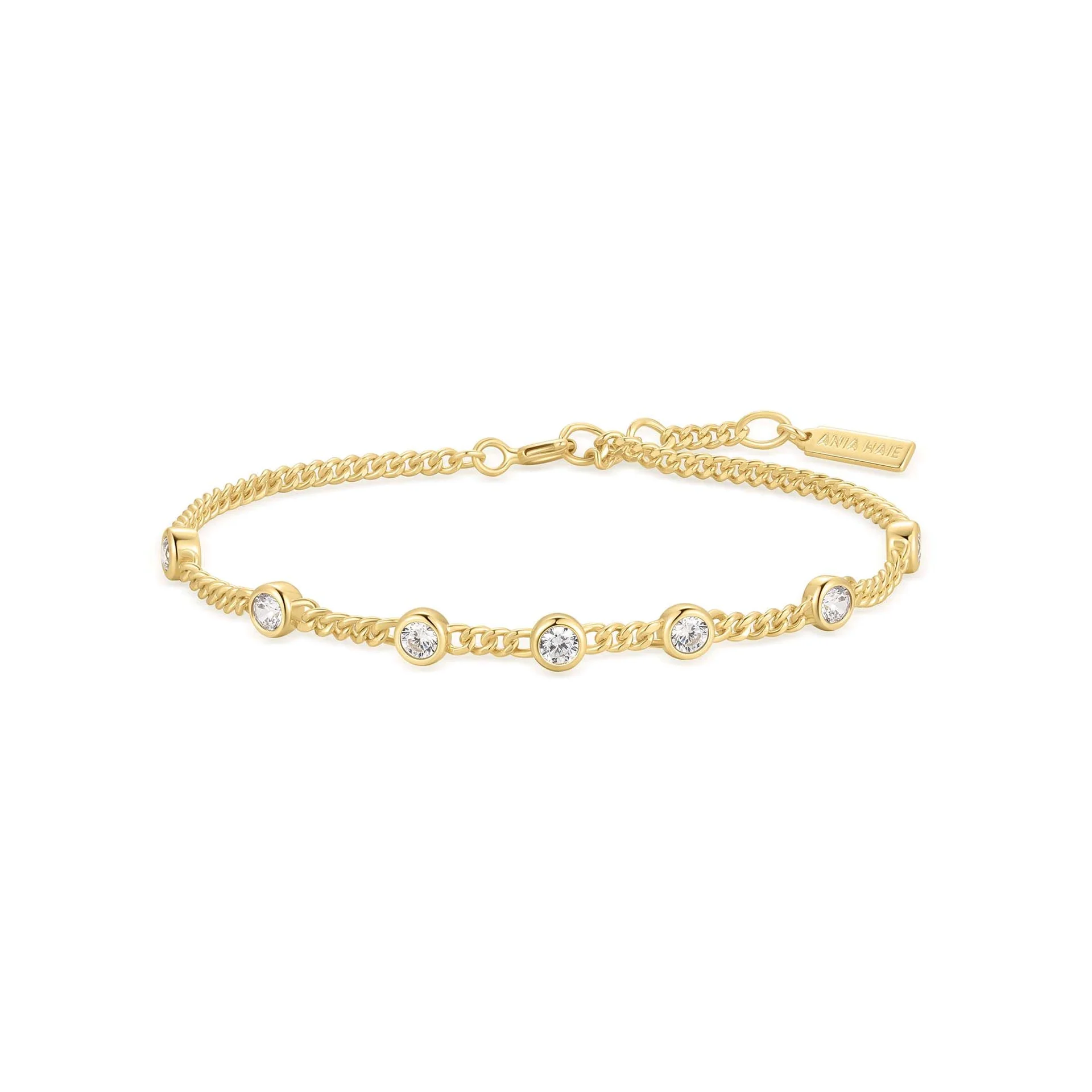 Ania Haie Gold Multi Station Round Stone Chain Bracelet 