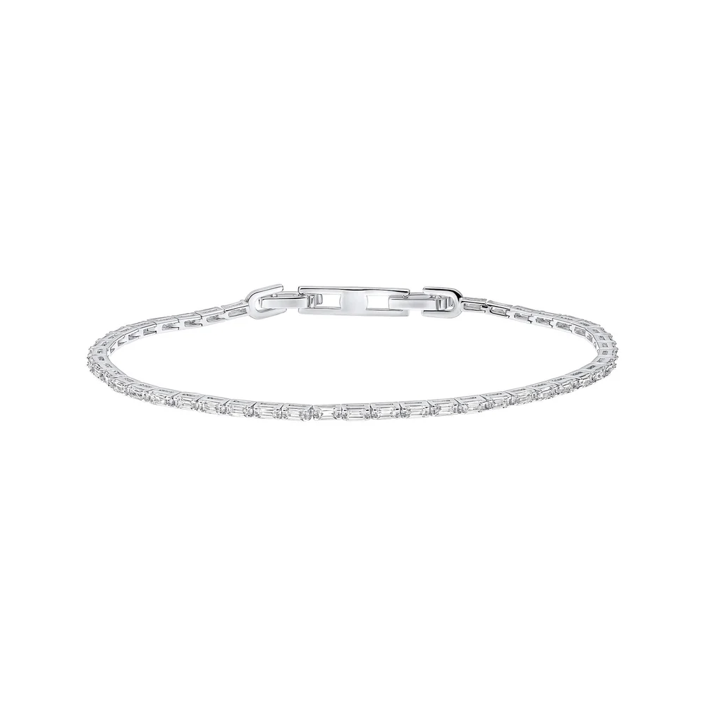 Diamonfire Sterling Silver Fine Baguette Tennis Bracelet