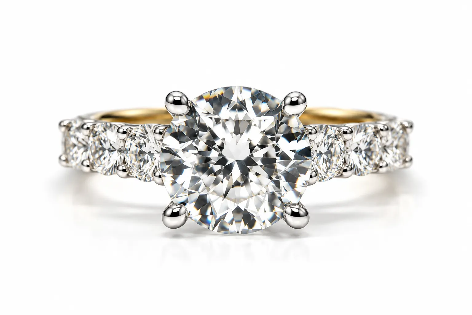 9ct Yellow Gold 7 Stone Cubic Zirconia Dress Ring