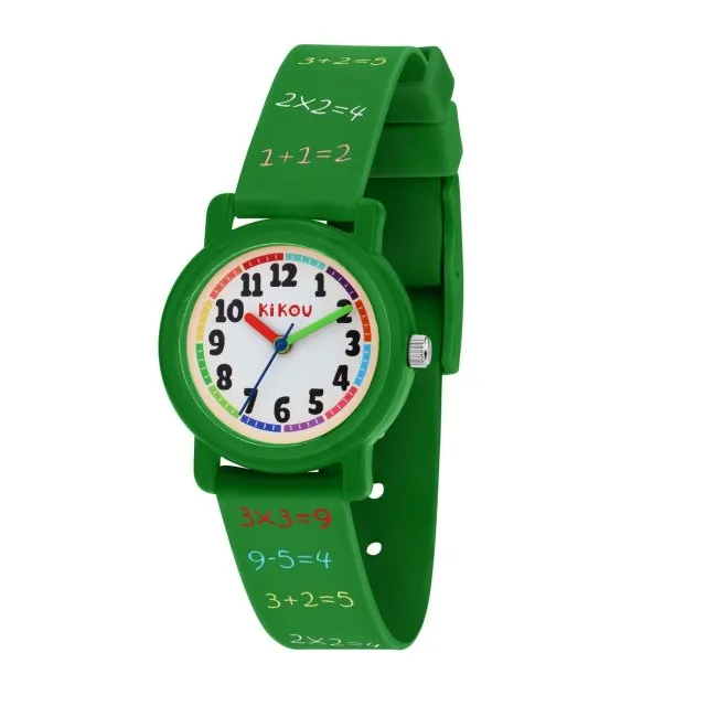 Kikou Cartoon 28mm White Dial Green Strap