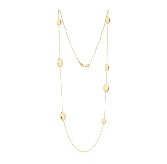 9ct Yellow Gold Flat Oval & Chain 14593