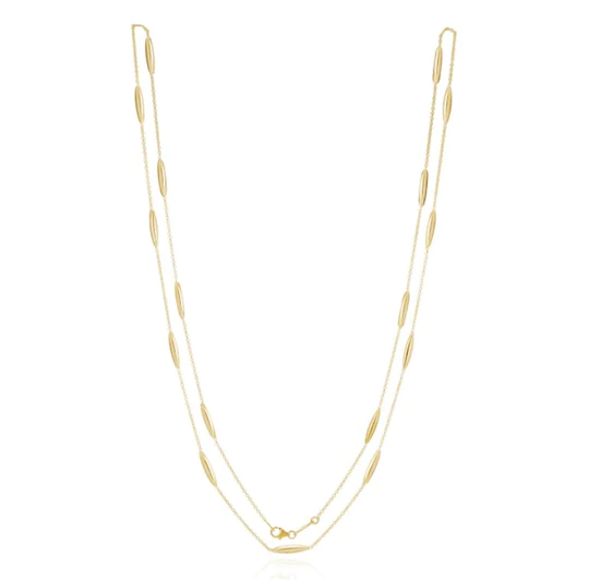 9ct Yellow Gold Brushed & Polished Necklace 14596