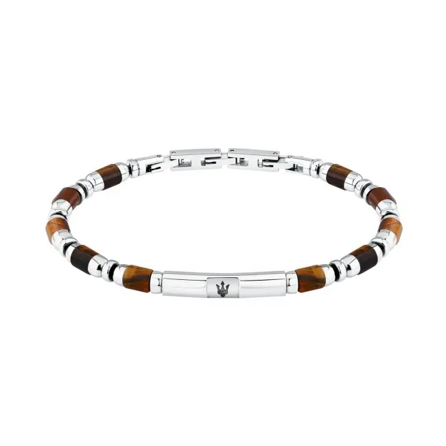 Maserati Jewellery Iconic Tiger Eye Bracelet Jm334avd47