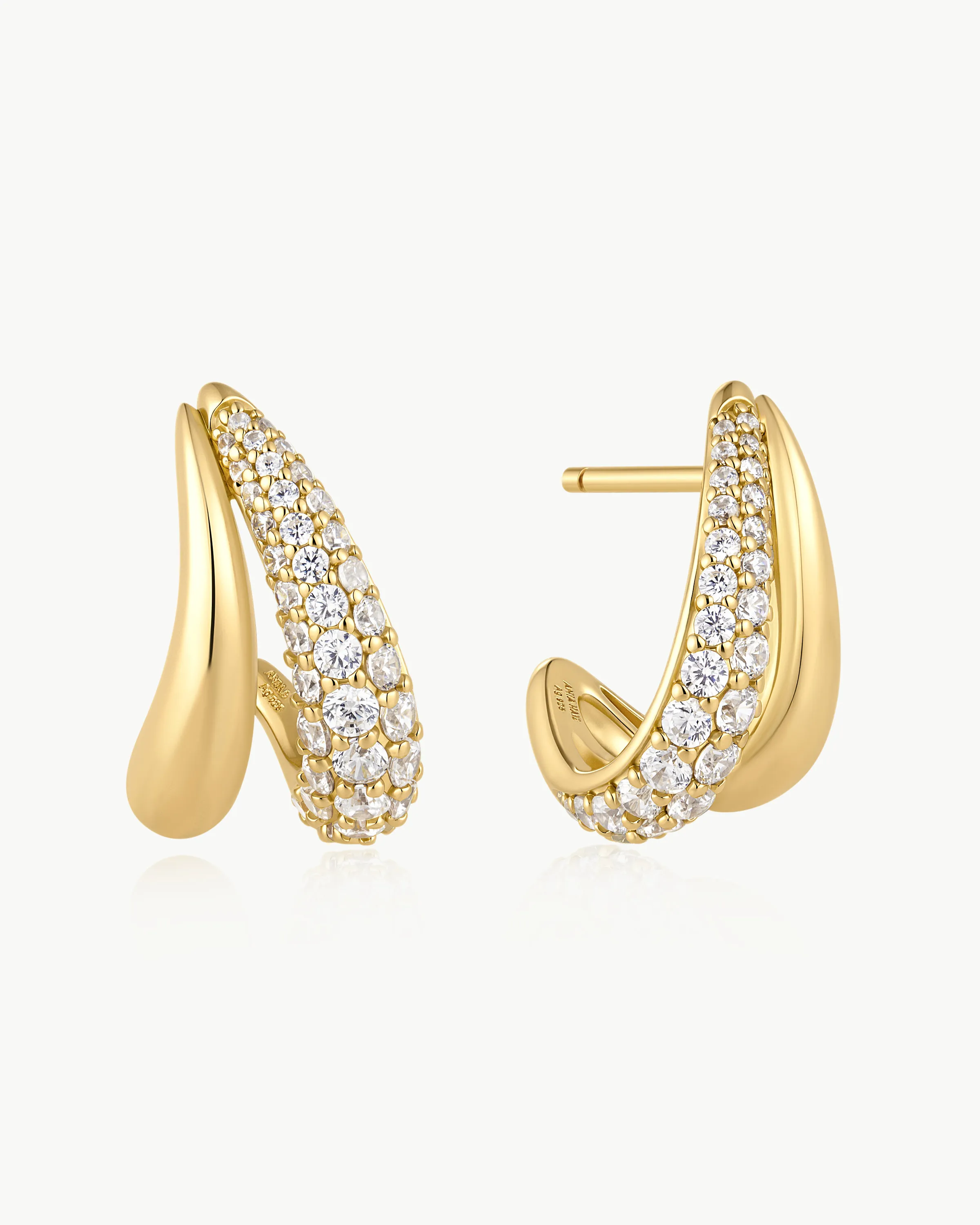 Ania Haie Gold Duet Stud Hoop Earrings