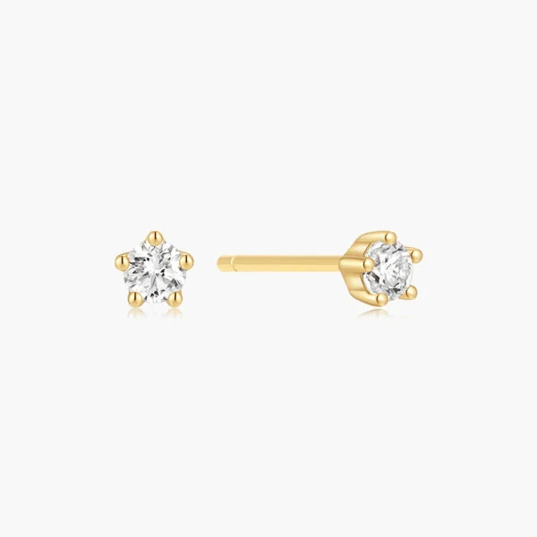 Ania Haie Gold Mini Five-prong Sparkle Stud Earrings