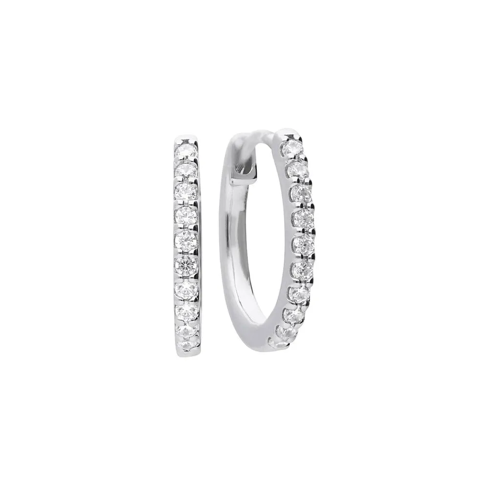 Diamonfire 33mm Sterling Silver Large Hoop Cz Earrings