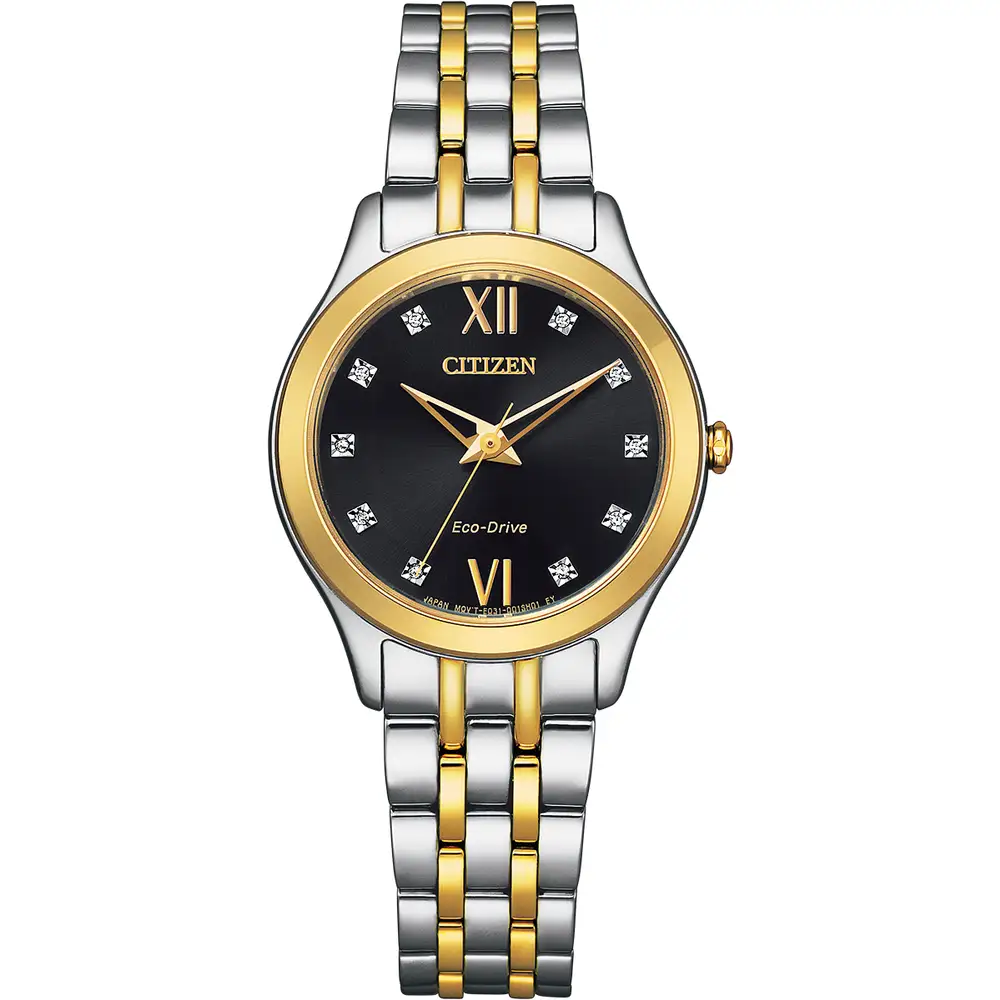 Citizen Ladies Two Tone Silhouette Diamond Watch Em1014-50e