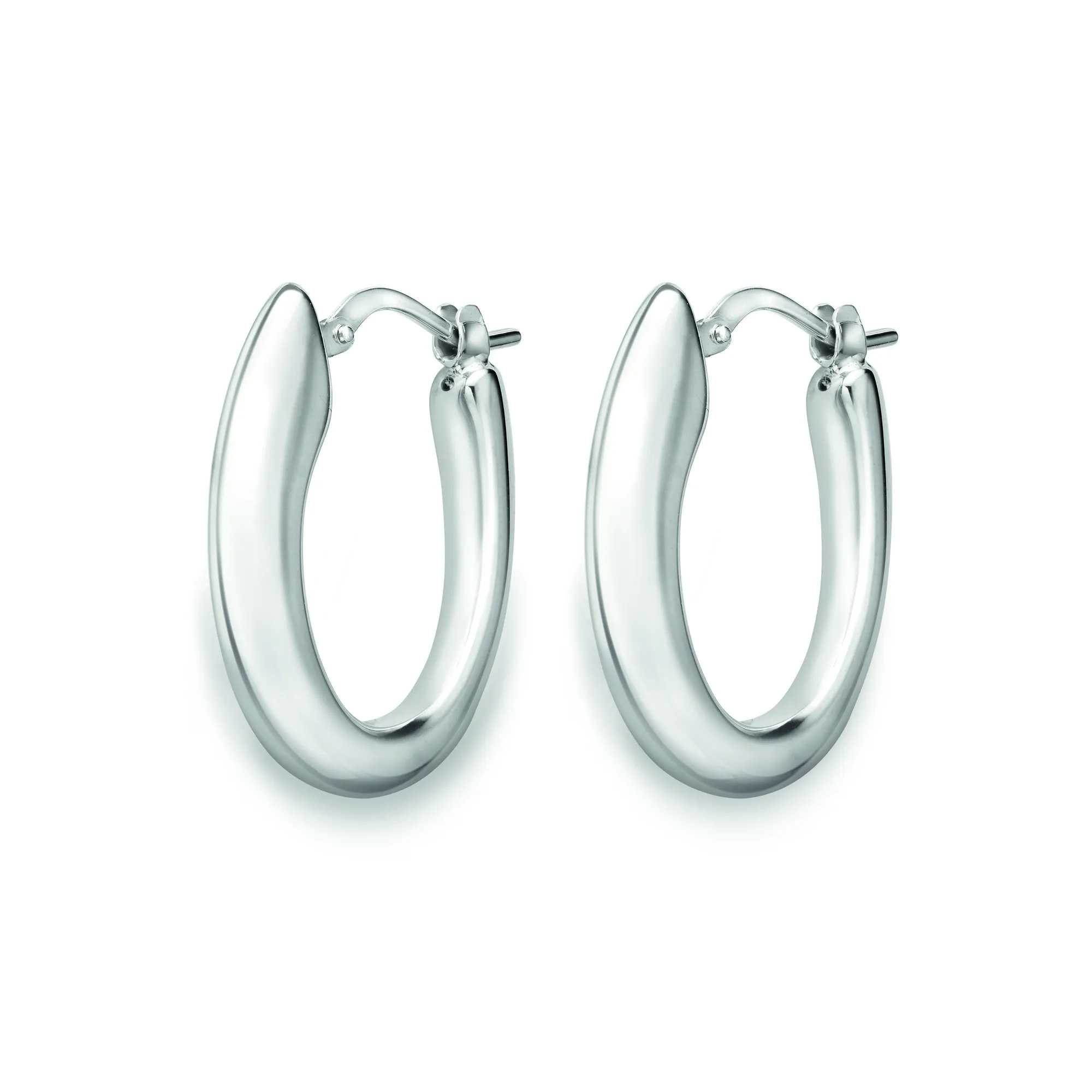 Sterling Silver Tapered Half Hoop Earrings