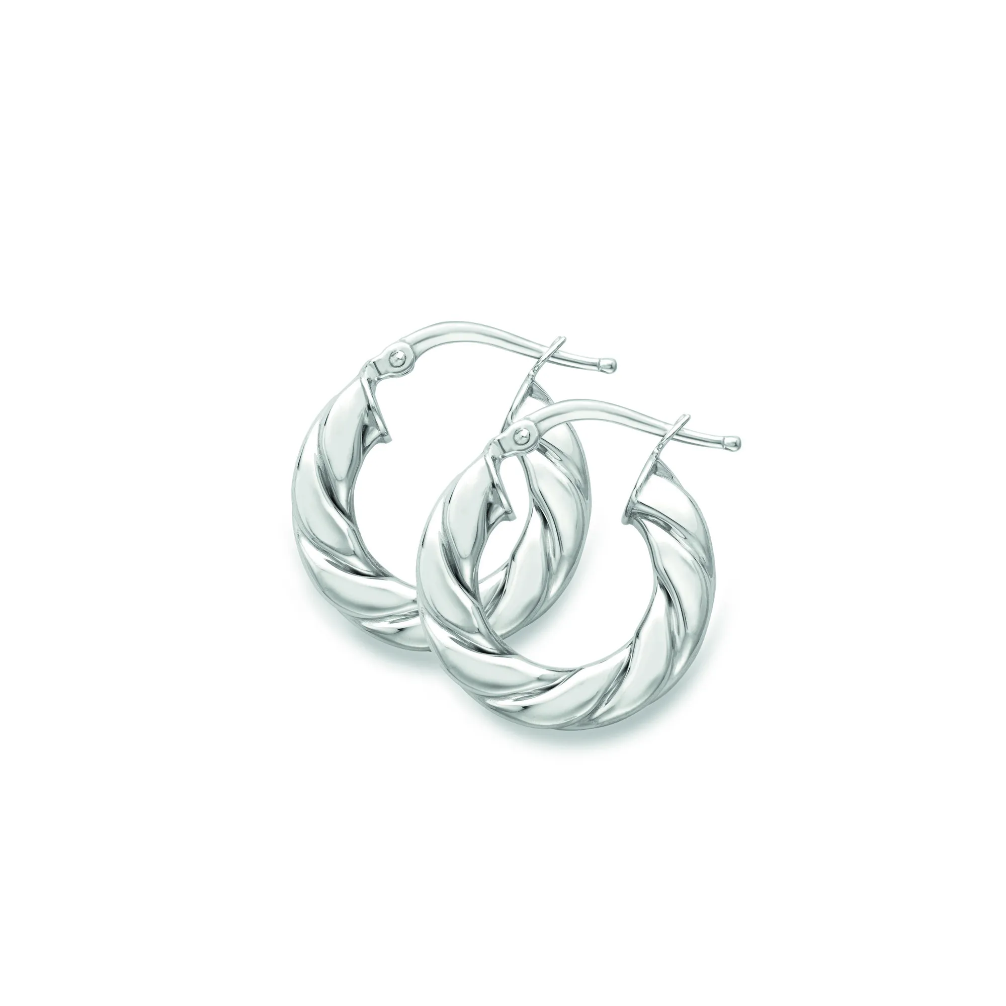 Sterling Silver Flat Square Tube Hoop Earrings