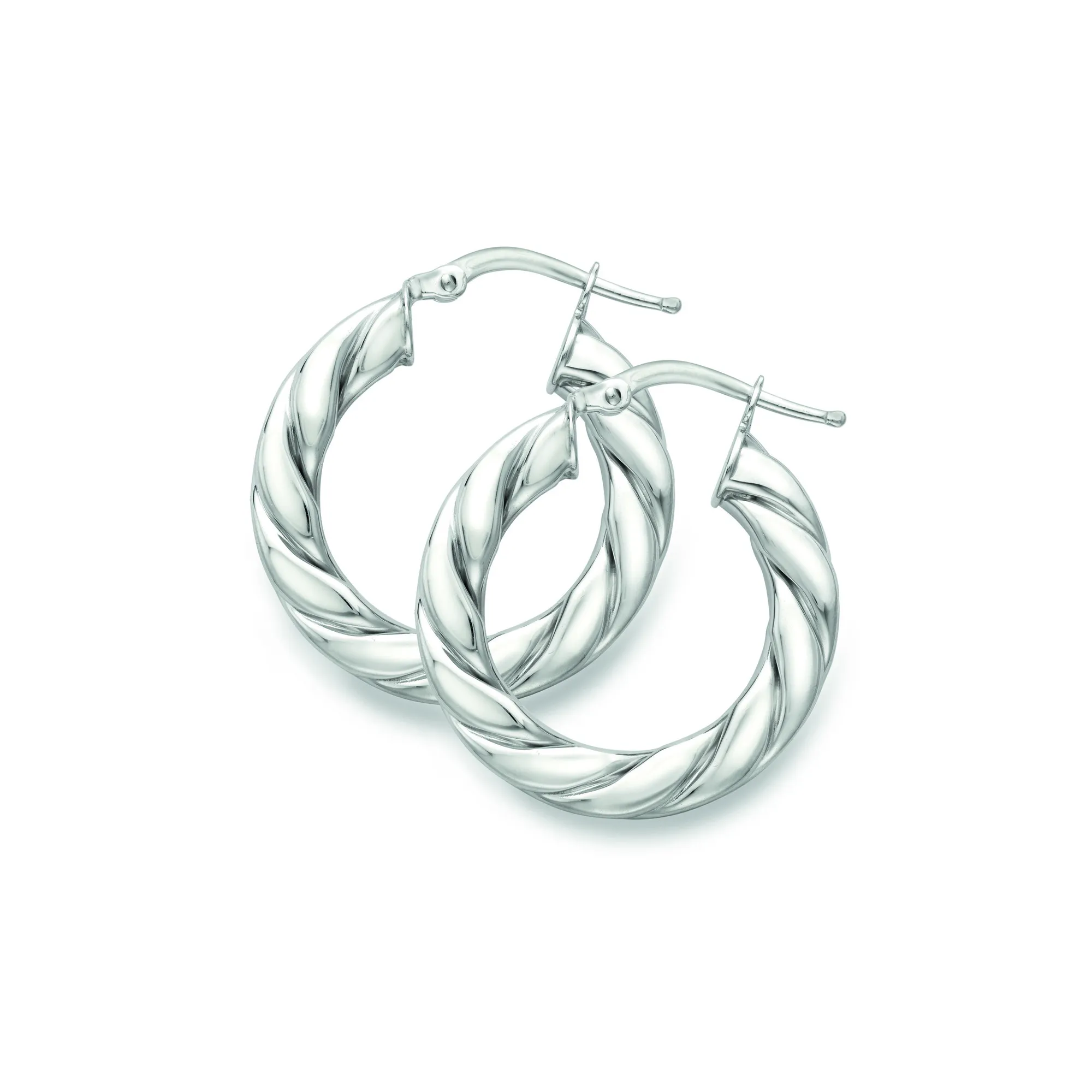 Sterling Silver Flat Square Tube Hoop Earrings