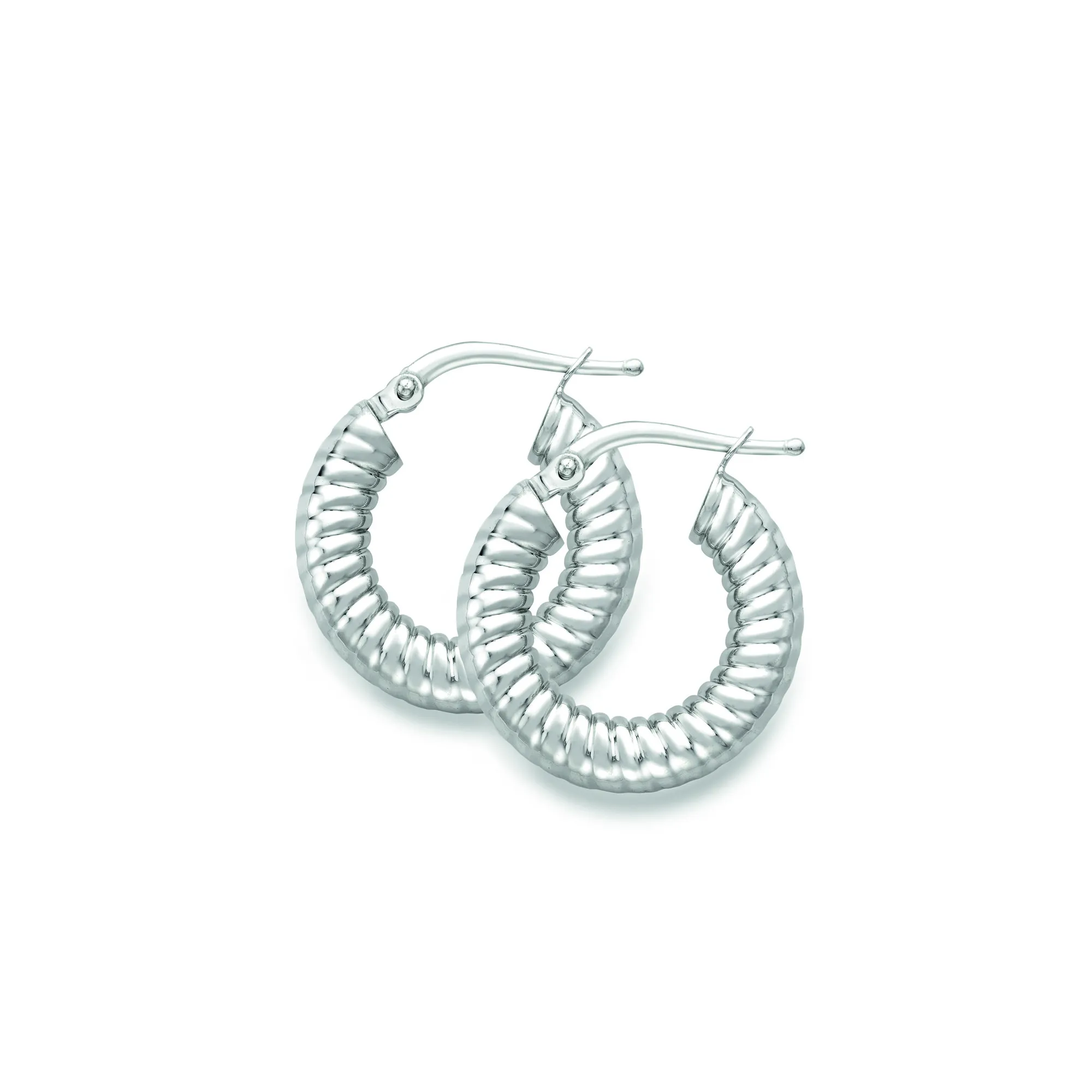 Sterling Silver Twisted Hoop Earrings