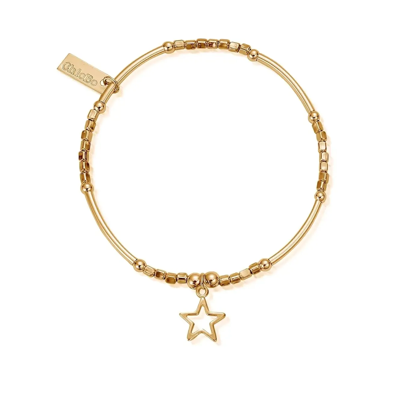Chlobo Gold Mini Noodle Open Star Bracelet