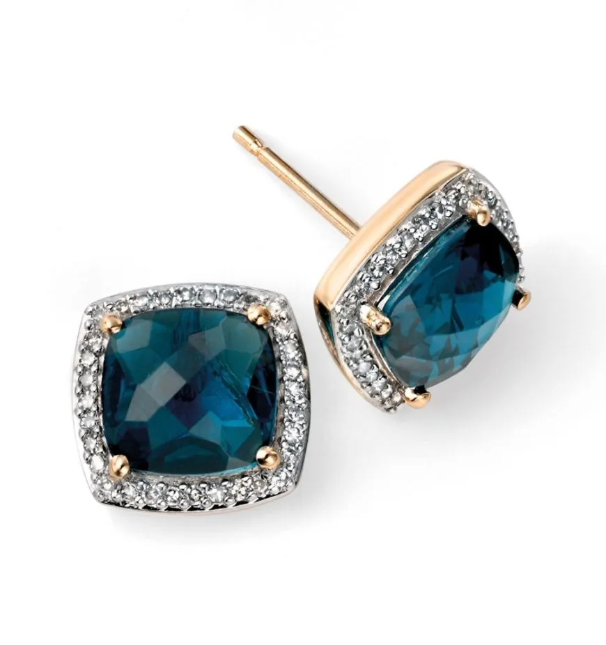 9ct London Blue Diamond Earrings 13122