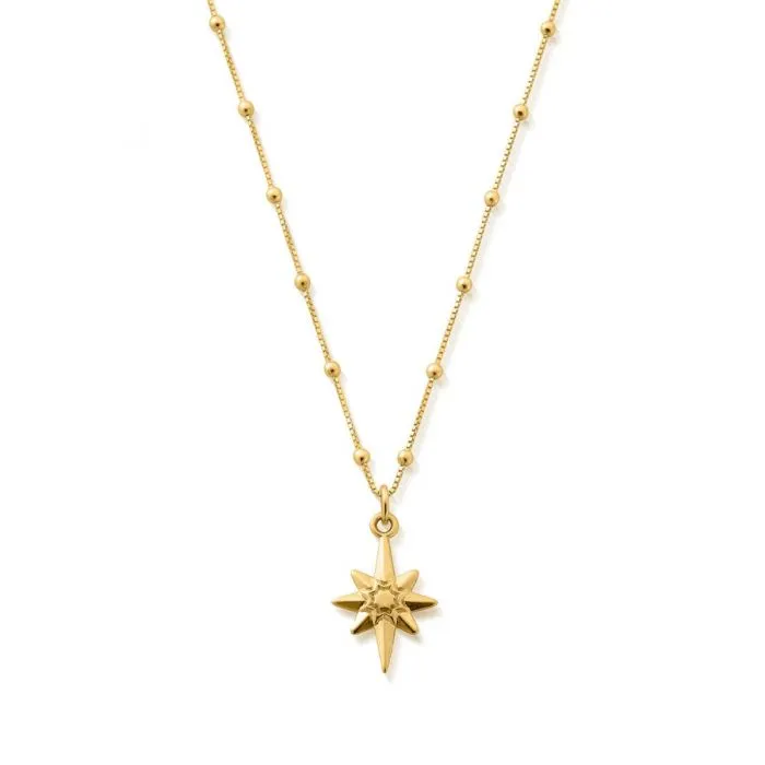 Chlobo Gold Bobble Chain Lucky Star Necklace Gnbb2087