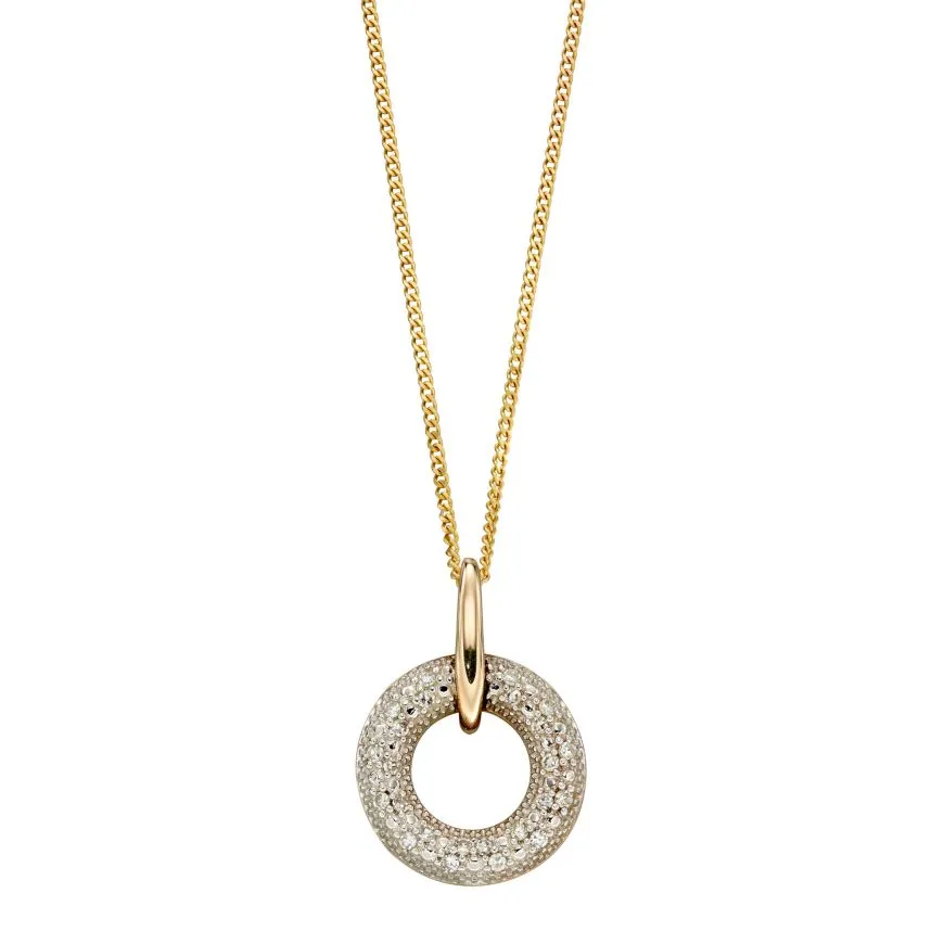 9ct Diamond Donut Pendant 14666