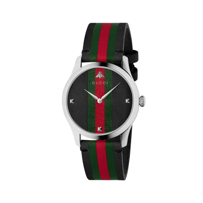 Gucci G-Timeless Black & Green Red Green Calf & Steel YA1264079