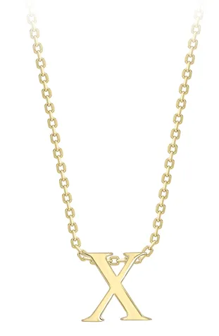 9ct Yellow Gold Initial X Pendant