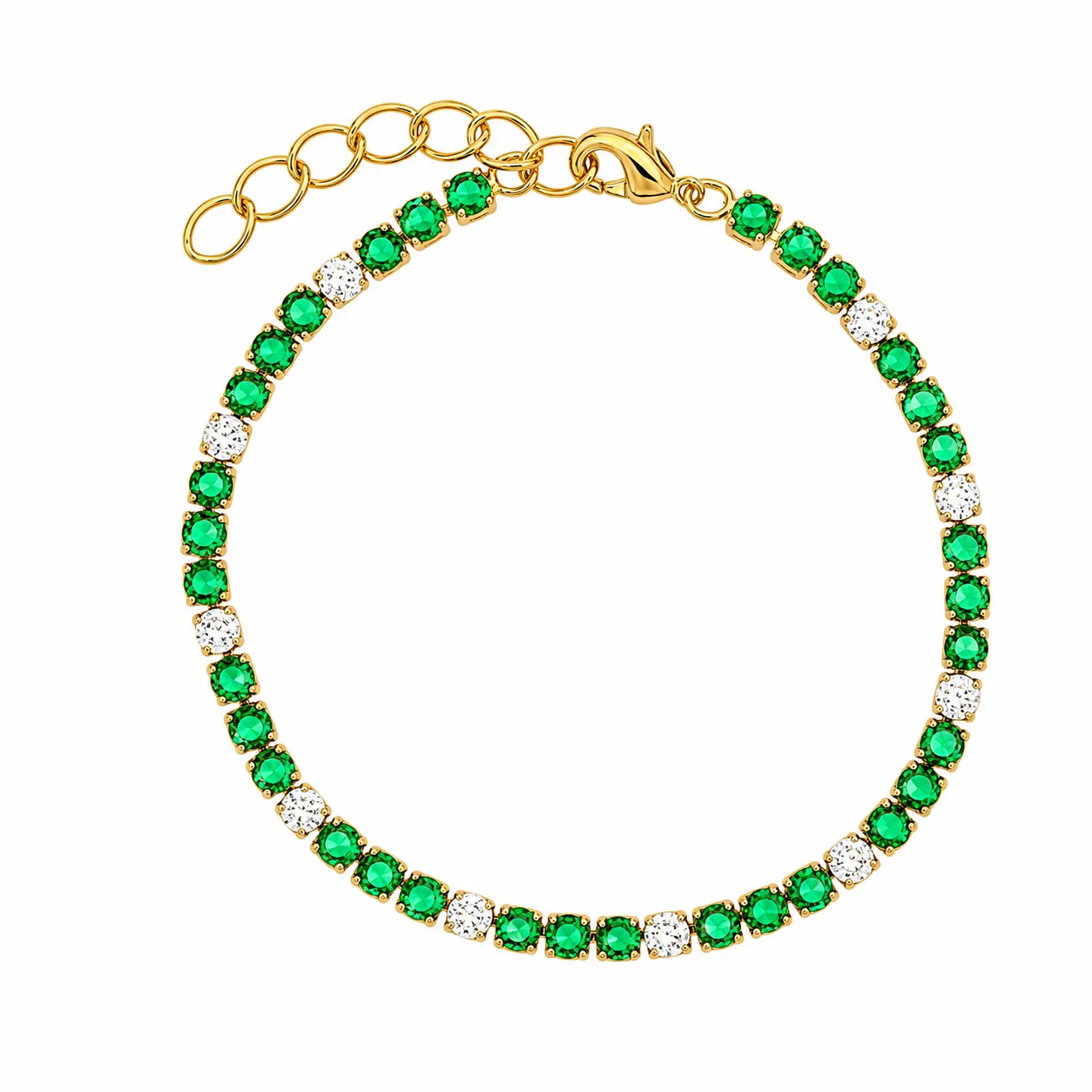 Burren Jade Glow Green Cz Tennis Bracelet 