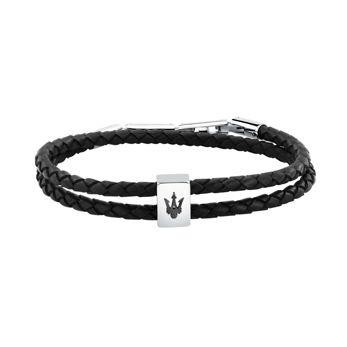 Maserati Jewels Leather Stainless Steel Bracelet Jm226ave44