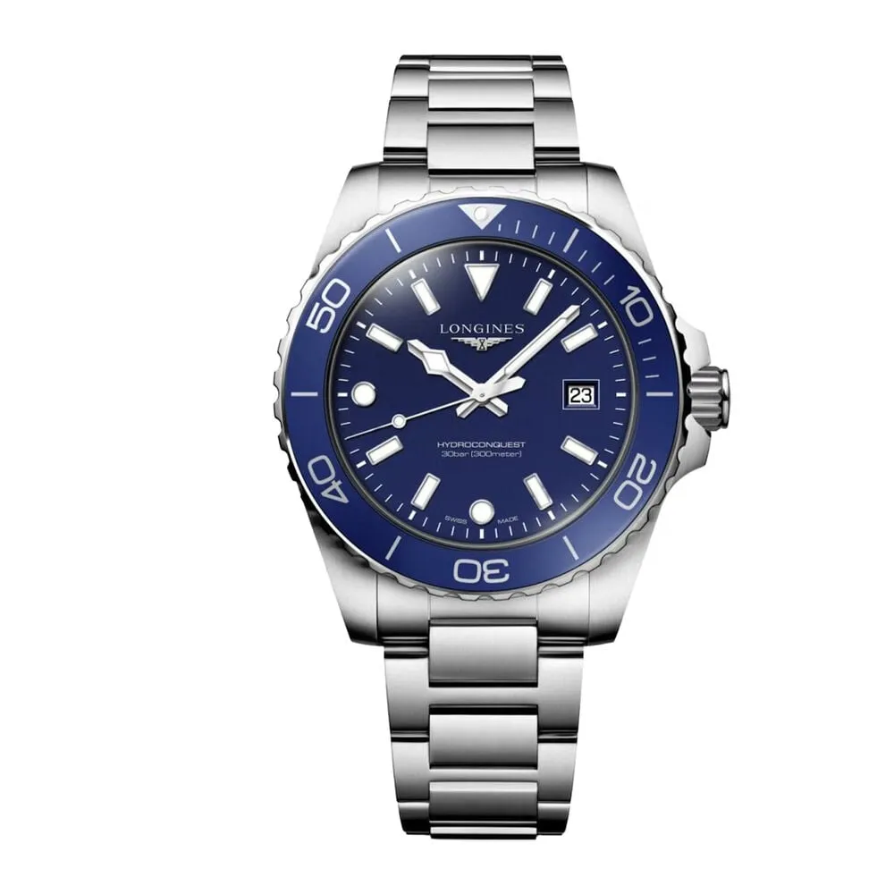 Longines 42mm Blue Bezel And Dial Quartz Hydroconquest L37694966