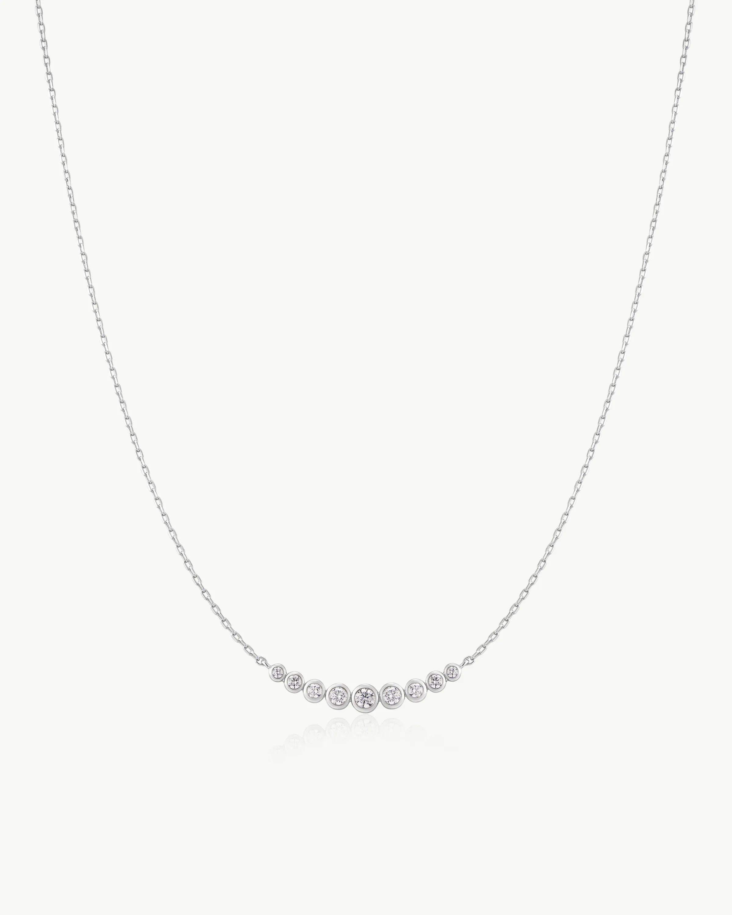 Ania Haie Silver Graduated Bezel-set Necklace 